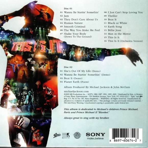 This Is It by Michael Jackson (2 CD, 2009, Sony) Hardcover Booklet, Souvenir - Picture 16 of 16